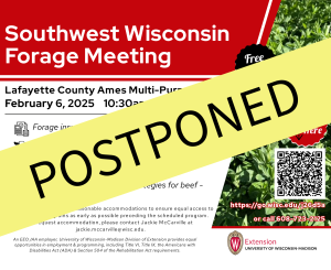 POSTPONED – SW Wisconsin Forage Meeting